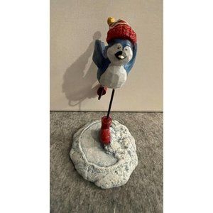 Russ  " Merrily We Tweet Along  "  Ice Skating Blue Jay   # 1476